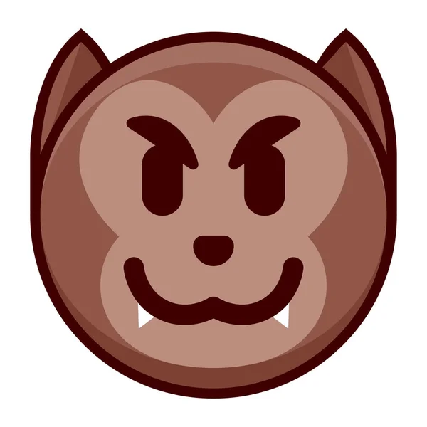 Cartoon Werewolf Emoji geïsoleerd op witte achtergrond — Stockvector