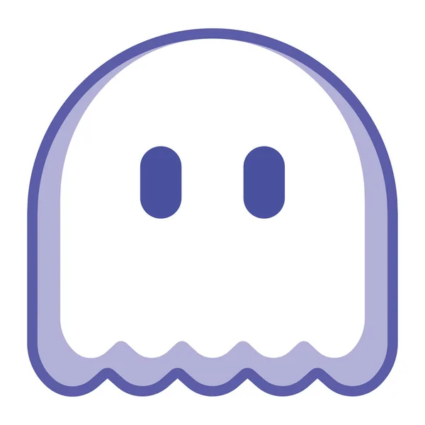 Fantasma de dibujos animados Emoji aislado sobre fondo blanco — Vector de stock