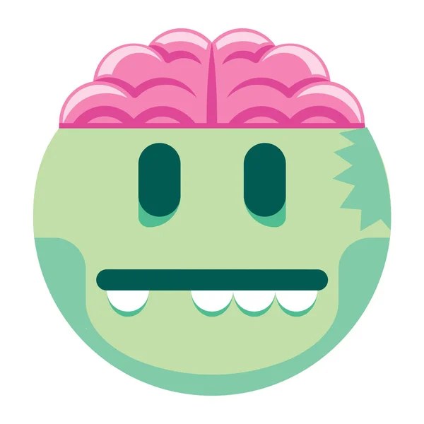 Dessin animé Zombie Emoji isolé sur fond blanc — Image vectorielle