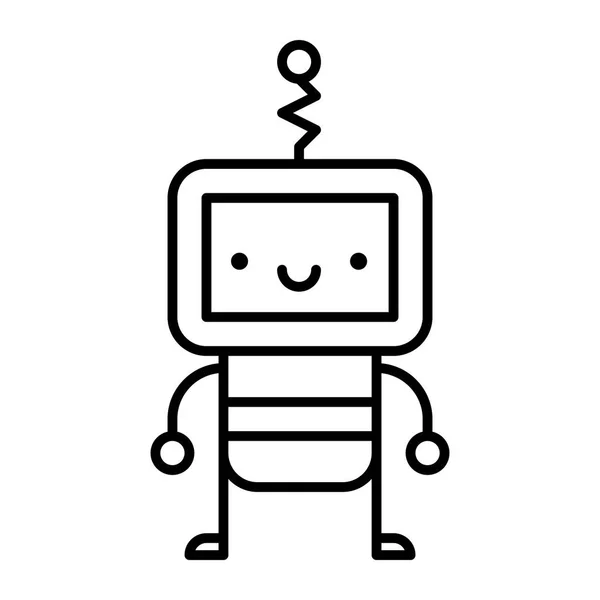 Robot del fumetto isolato su sfondo bianco — Vettoriale Stock
