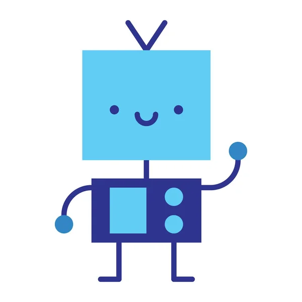 Cartoon robot geïsoleerd op witte achtergrond — Stockvector