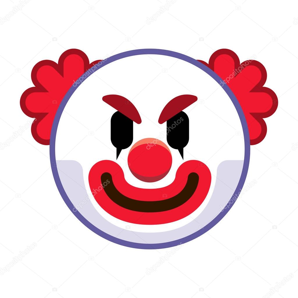 Vector Cartoon Clown Emoji Isolated On White Background