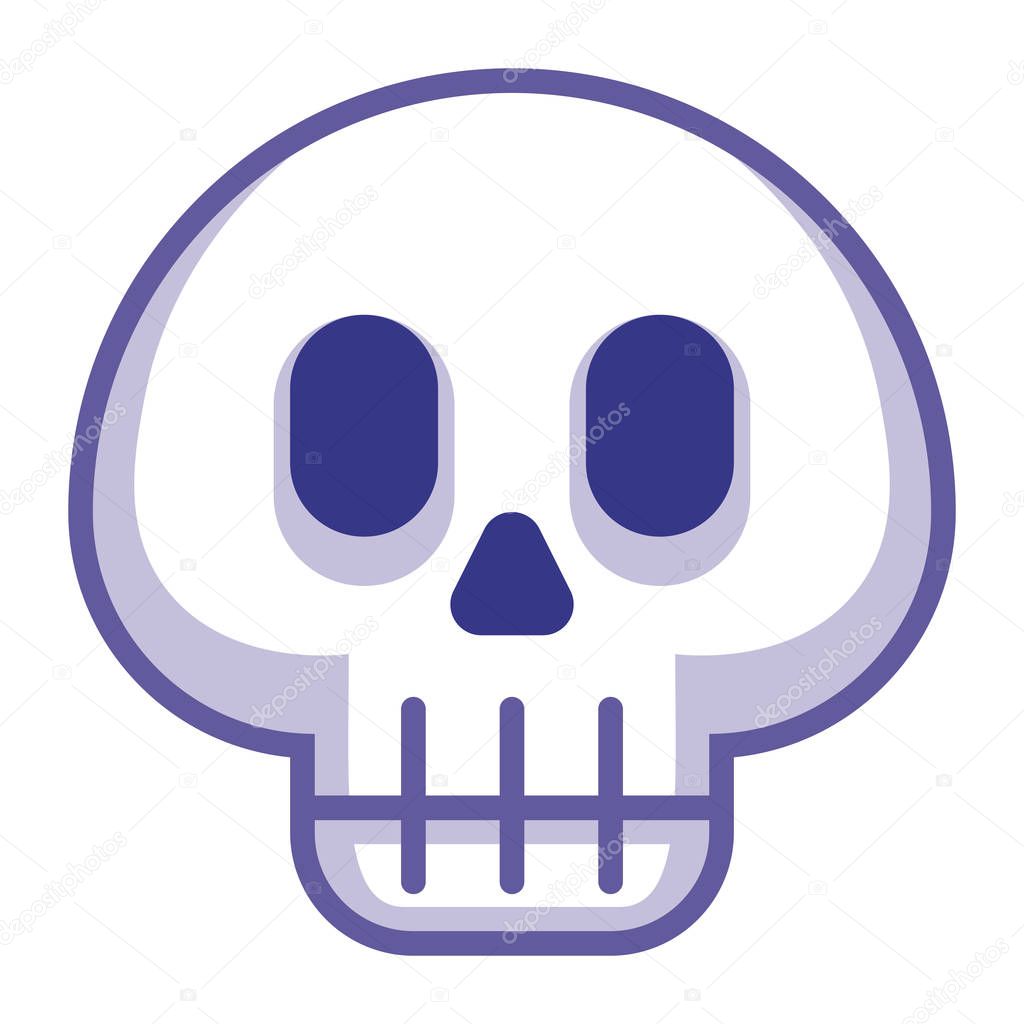 Vector Cartoon Skull Emoji Isolated On White Background