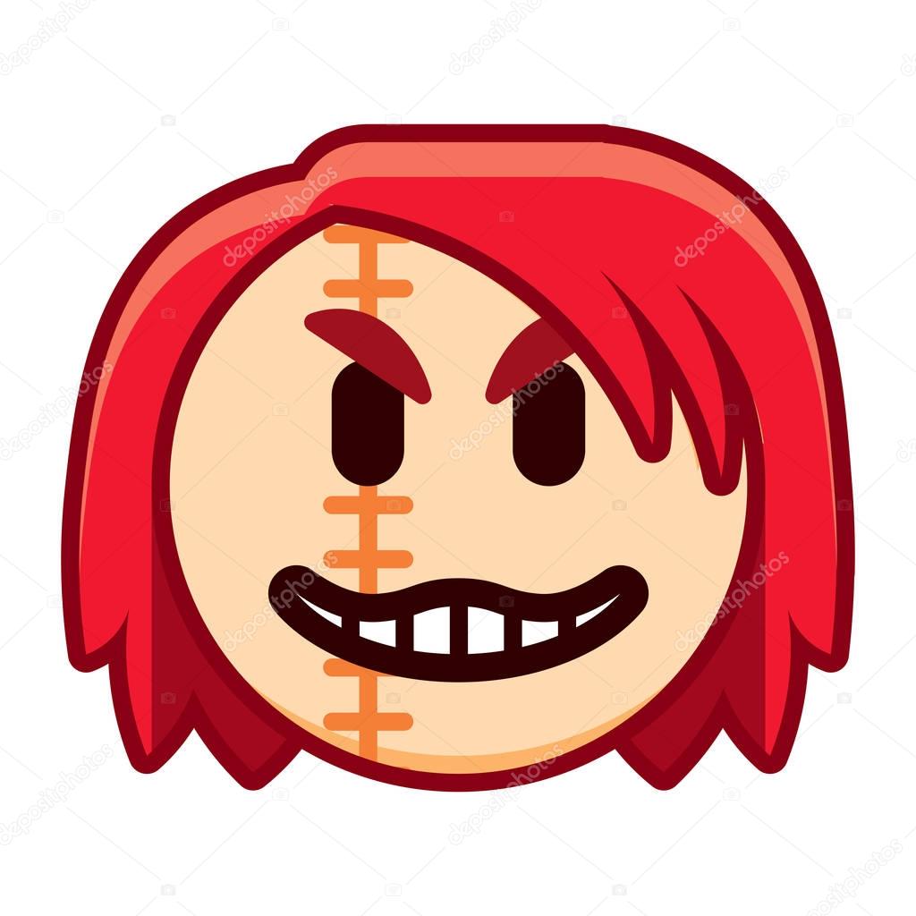 Vector Cartoon Halloween Emoji Isolated On White Background