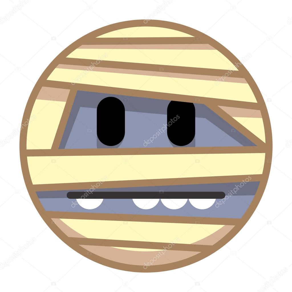 Vector Cartoon Mummy Emoji Isolated On White Background