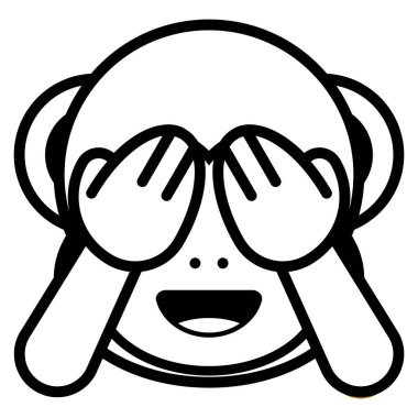 Beyaz arka plan üzerinde izole karikatür maymun Emoji