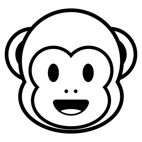 कार्टून बंदर इमोजी सफेद पृष्ठभूमि पर अलग — स्टॉक वेक्टर