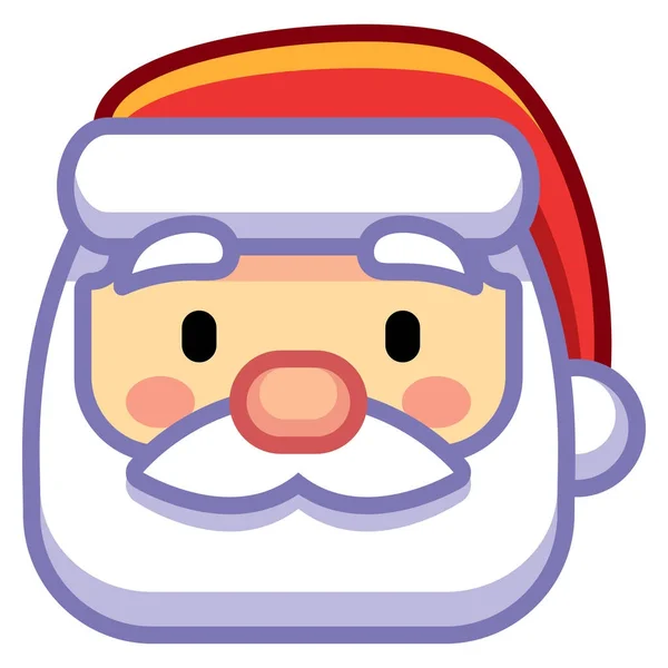 Cartoon Santa ikonen isolerad på vit bakgrund — Stock vektor