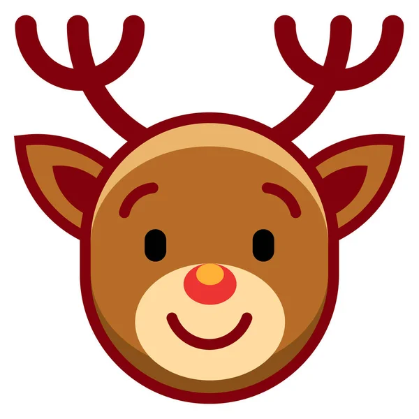 Dibujos animados Rudolph el reno aislado sobre fondo blanco — Vector de stock