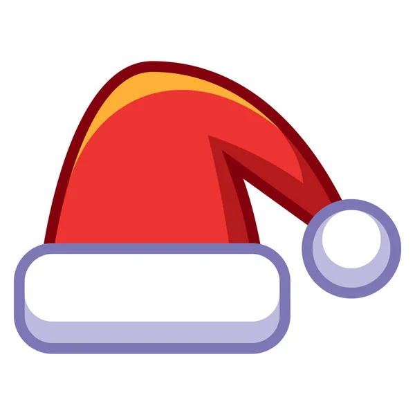 Dessin animé Chapeau de Père Noël isolé sur fond blanc — Image vectorielle