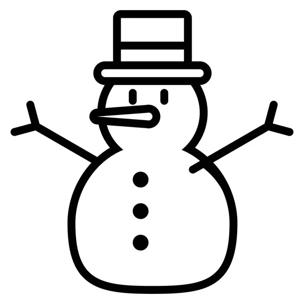 Cartoon Snowman Icon Isolated On White Background — Stock Vector