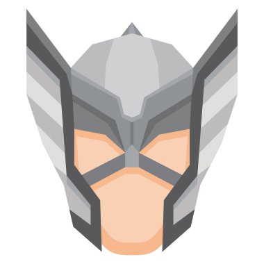 Beyaz arka plan üzerinde izole karikatür kahraman maske