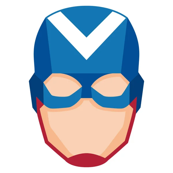 Comic-Heldenmaske isoliert auf weißem Hintergrund — Stockvektor