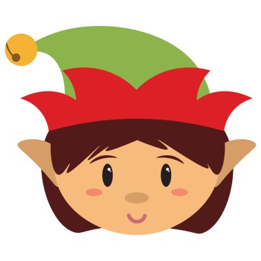 izole karikatür sevimli Noel Baba'nın kız yardımcı