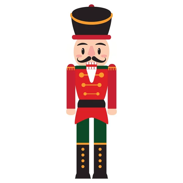 Cartoon cute nutcracker isolated — Stock Vector