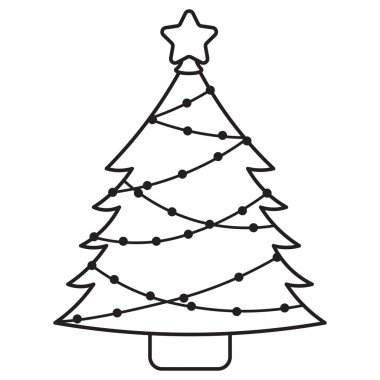 çizgi film sevimli Noel ağaç izole