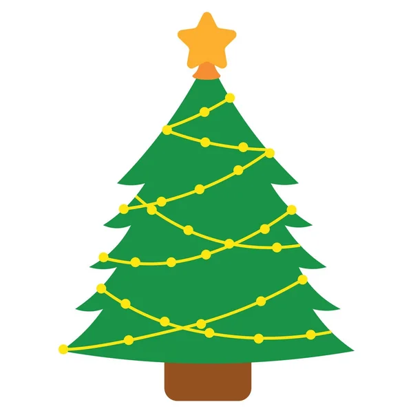 Cartoon cute christmas tree isolated — Stock Vector