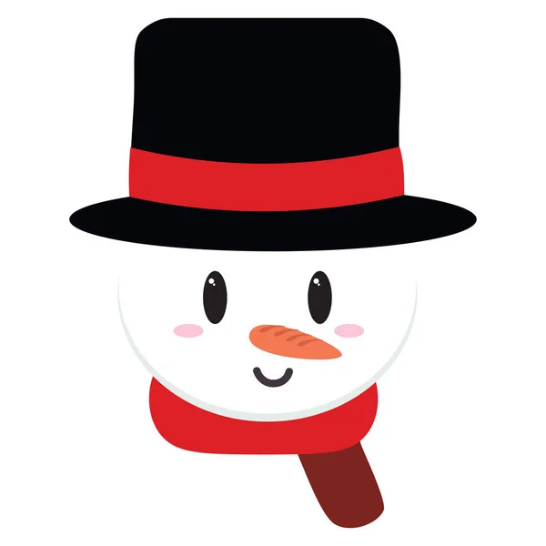 Schattige sneeuwpop cartoon geïsoleerd — Stockvector