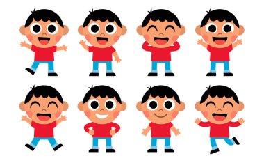 İzole karikatür şirin çocuk