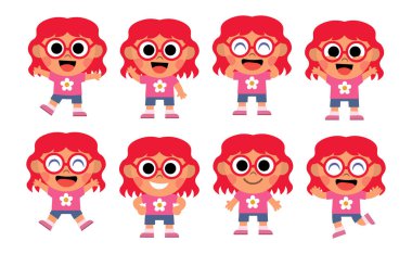 İzole karikatür şirin çocuk