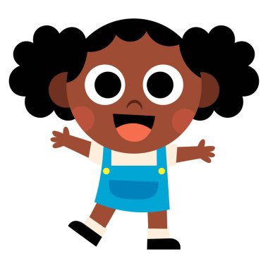 İzole karikatür şirin çocuk