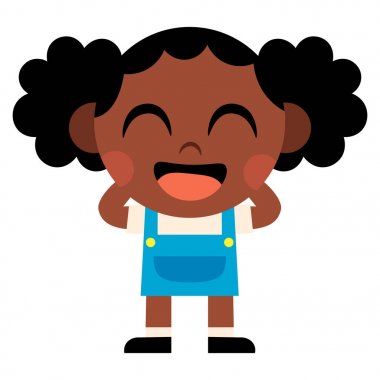 İzole karikatür şirin çocuk