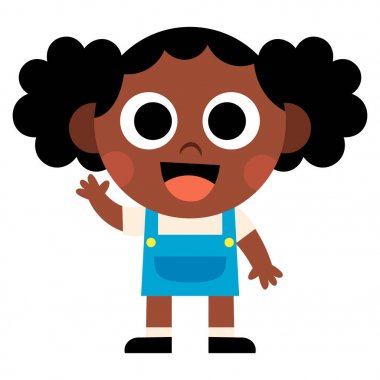 İzole karikatür şirin çocuk