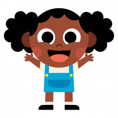 İzole karikatür şirin çocuk