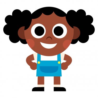 İzole karikatür şirin çocuk