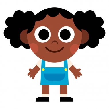 İzole karikatür şirin çocuk