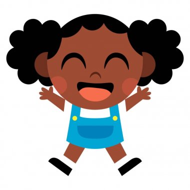 İzole karikatür şirin çocuk