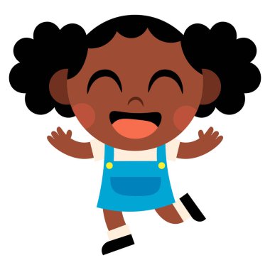 İzole karikatür şirin çocuk