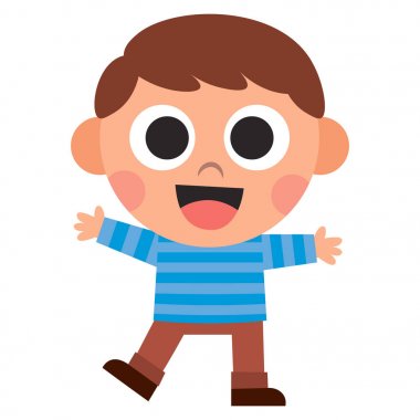 İzole karikatür şirin çocuk