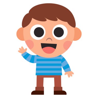 İzole karikatür şirin çocuk