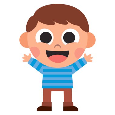 İzole karikatür şirin çocuk