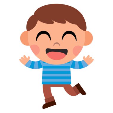 İzole karikatür şirin çocuk