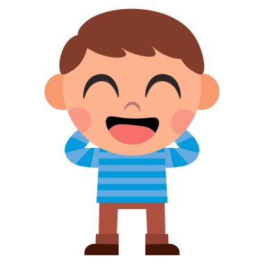 İzole karikatür şirin çocuk