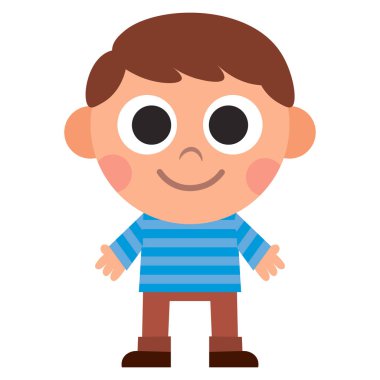 İzole karikatür şirin çocuk