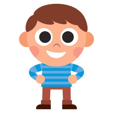 İzole karikatür şirin çocuk