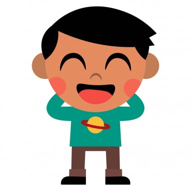 İzole karikatür şirin çocuk