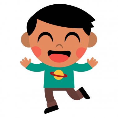 İzole karikatür şirin çocuk