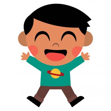 İzole karikatür şirin çocuk