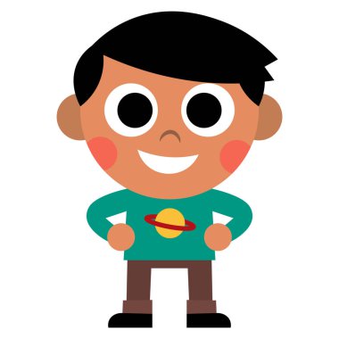 İzole karikatür şirin çocuk