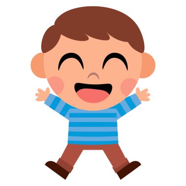 İzole karikatür şirin çocuk