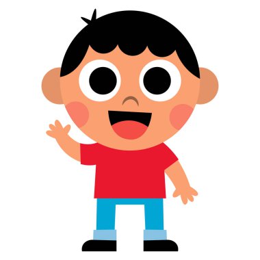 İzole karikatür şirin çocuk