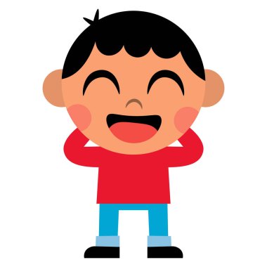 İzole karikatür şirin çocuk