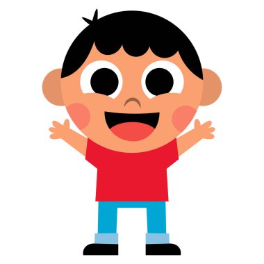 İzole karikatür şirin çocuk