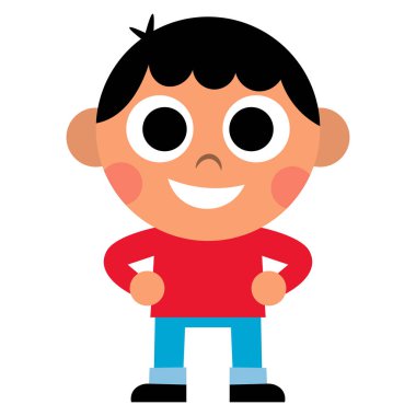 İzole karikatür şirin çocuk