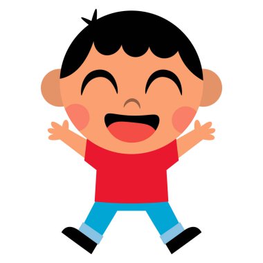 İzole karikatür şirin çocuk