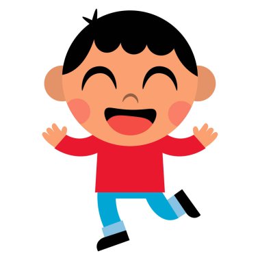 İzole karikatür şirin çocuk